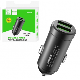 Автомобильная зарядка DENMEN DZ12, 2*USB, 2.4A, 15W,