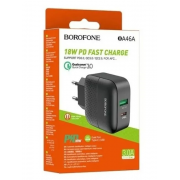 Зарядное устройство сетевое 1 USB Borofone BA46A Premium, 3A, PD, QC3.0