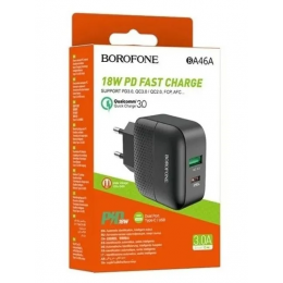 Зарядное устройство сетевое 1 USB Borofone BA46A Premium, 3A, PD, QC3.0