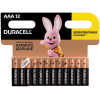 Duracell Батарейка AAA, Щелочной тип, 1,5 В, 12 шт