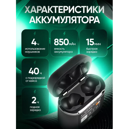 Беспроводные наушники JBL Tour Pro 2 с экраном и Hi-Fi звуком, черный